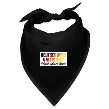 Deutschland - Heimat - Werte - Heimatliebe - Bandana Dreieckstuch - Schwarz - Vorne