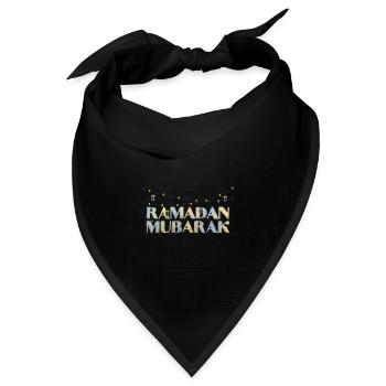 Ramadan Mubarak Fasten Islam - Bandana Dreieckstuch - Schwarz - Vorne
