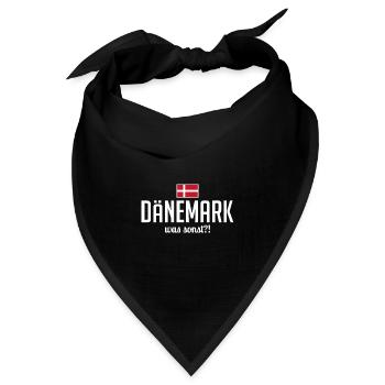 Dänemark was sonst Spruch Urlaubsland Urlaub - Bandana Dreieckstuch - Schwarz - Vorne