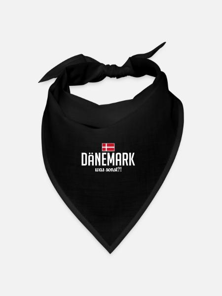 Dänemark was sonst Spruch Urlaubsland Urlaub - Bandana Dreieckstuch - Schwarz