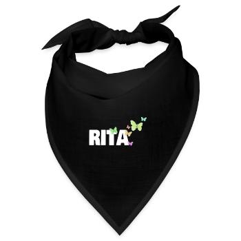 Schmetterlinge für den Vornamen Rita - Bandana Dreieckstuch - Schwarz - Vorne
