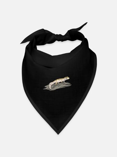 Leopardgecko Reptil Haustier Gecko - Bandana Dreieckstuch - Schwarz