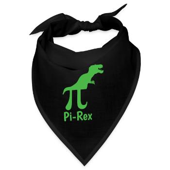 Pi-Rex Mathe Mathematik Lehrer Schule Wissenschaft - Bandana Dreieckstuch - Schwarz - Vorne