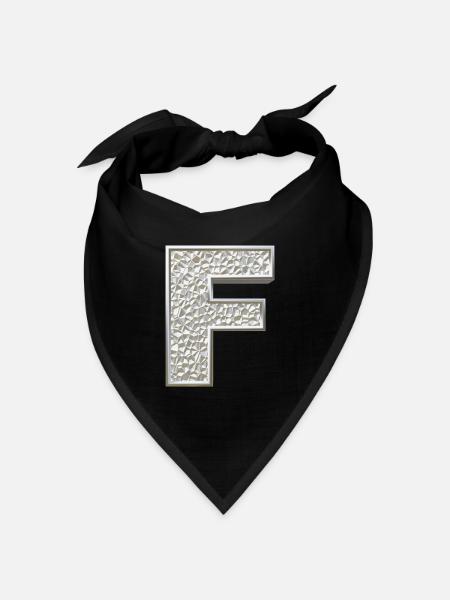 F, letter, letter F, initial, initial F, monogram, - Bandana Dreieckstuch - Schwarz