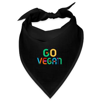 Go Vegan Veganer Veganerin Motto Geschenkidee - Bandana Dreieckstuch - Schwarz - Vorne