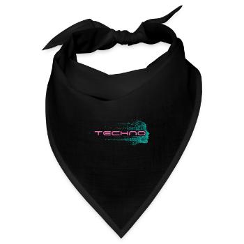Techno Musik DJ Festival edm Party - Bandana Dreieckstuch - Schwarz - Vorne