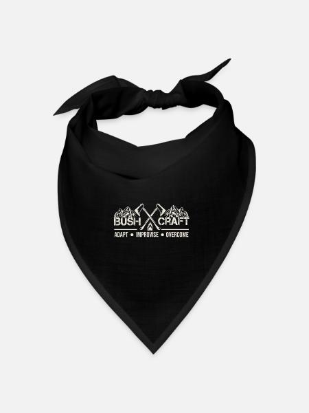 Bushcraft Wildnis Natur Survival Spruch - Bandana Dreieckstuch - Schwarz