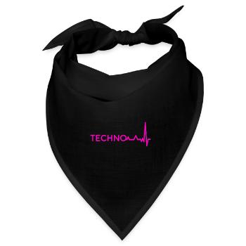 Techno Musik Dance Club Electronic Underground Rav - Bandana Dreieckstuch - Schwarz - Vorne