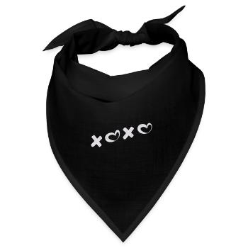 Romantisches XOXO-Design mit Herzsymbolen – für Ve - Bandana Dreieckstuch - Schwarz - Vorne