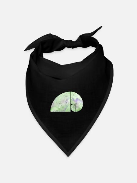 Fibonacci Spiral Elephant - Golden Ratio grungy 3 - Bandana Dreieckstuch - Schwarz