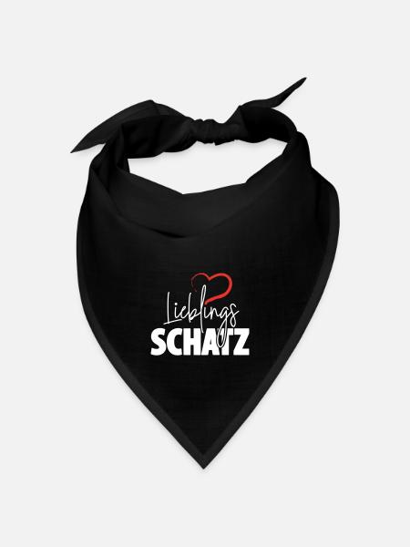 Lieblingsschatz mit Herz - Bandana Dreieckstuch - Schwarz
