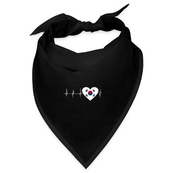 Südkorea - Bandana Dreieckstuch - Schwarz - Vorne