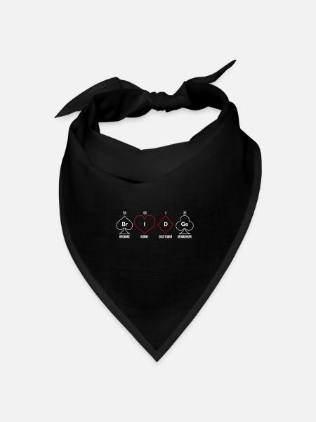 Bridge Kartenspiel Geschenk - Bandana Dreieckstuch - Schwarz
