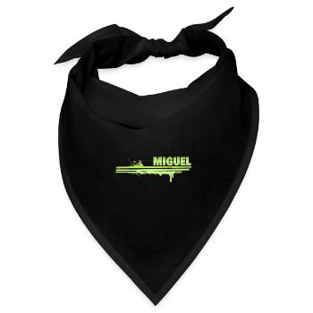 Geschenk für Miguel - Bandana Dreieckstuch - Schwarz - Vorne