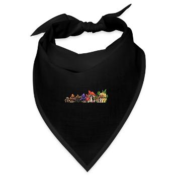 Pilze Pilzarten Pilze Sammeln Pilzsammler - Bandana Dreieckstuch - Schwarz - Vorne