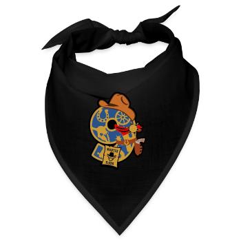 Cowboy 9. Geburtstagsparty Nummer 9 - 9 Jahre - Bandana Dreieckstuch - Schwarz - Vorne
