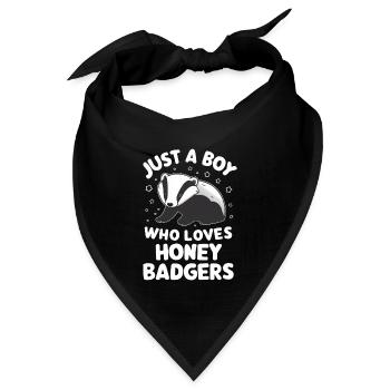 Dachs Honigdachs Tier - Bandana Dreieckstuch - Schwarz - Vorne