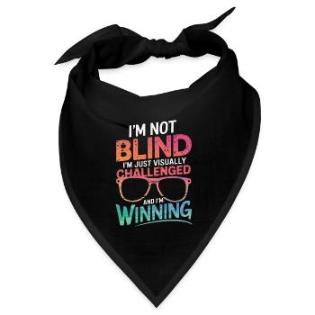Blinde Blindheit Sehbehinderte Menschen - Bandana Dreieckstuch - Schwarz - Vorne