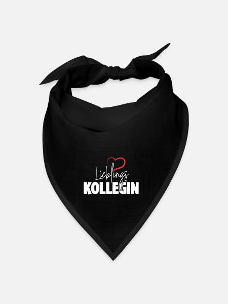 Lieblingskollegin mit Herz - Bandana Dreieckstuch - Schwarz