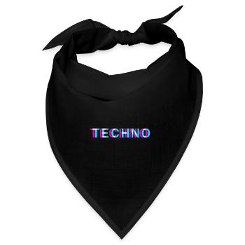 Techno Rave Festival Electro Musik Raver - Bandana Dreieckstuch - Schwarz - Vorne