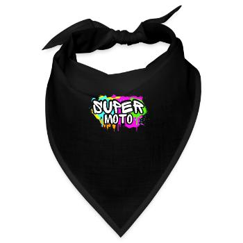 Supermoto / Supermotard / Supermoto Wheelie Biker - Bandana Dreieckstuch - Schwarz - Vorne
