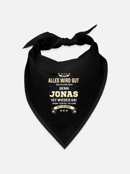alles wird gut denn Jonas Ist da T-Shirt - Bandana Dreieckstuch - Schwarz