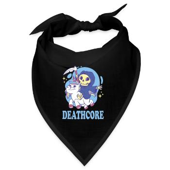 Lustig Deathcore Niedlicher Sensenmann Einhorn - Bandana Dreieckstuch - Schwarz - Vorne