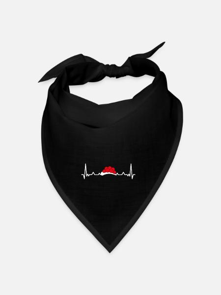 Herzschlag Bollenhut Schwarzwald EKG - Bandana Dreieckstuch - Schwarz
