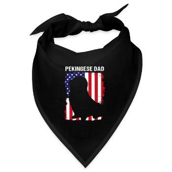 Pekinese - Bandana Dreieckstuch - Schwarz - Vorne