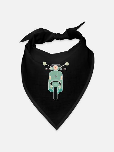 Grüner Roller - Bandana Dreieckstuch - Schwarz