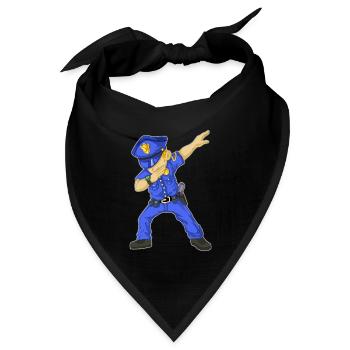 Polizei abtupfen - Bandana Dreieckstuch - Schwarz - Vorne