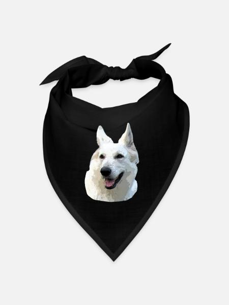 Weißer Schäferhund - Bandana Dreieckstuch - Schwarz