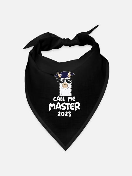 Call me Master 2023 Alpaka Lama Abschluss Student - Bandana Dreieckstuch - Schwarz