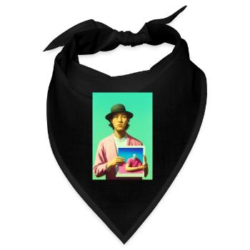 Bubblegum Selfie in Selfie - ARTWORK on LSD - Bandana Dreieckstuch - Schwarz - Vorne