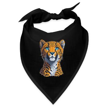 Gepard I Raubkatze der Savanne Afrikas I Geschenk - Bandana Dreieckstuch - Schwarz - Vorne