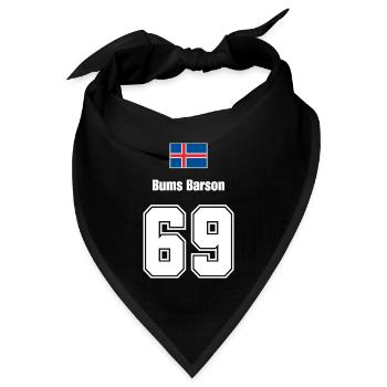 Island Trikot Nr.69 - Bandana Dreieckstuch - Schwarz - Vorne