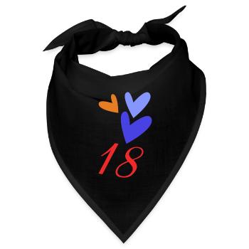 18. 18 JAHRE ALT. 18-jähriges JUBILÄUM. GEBURTSTAG 18 JAHRE. - Bandana Dreieckstuch - Schwarz - Vorne