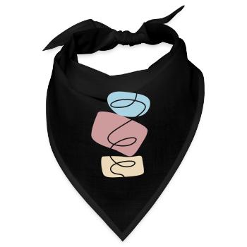 Abstraktes Design Steine stapeln - Bandana Dreieckstuch - Schwarz - Vorne