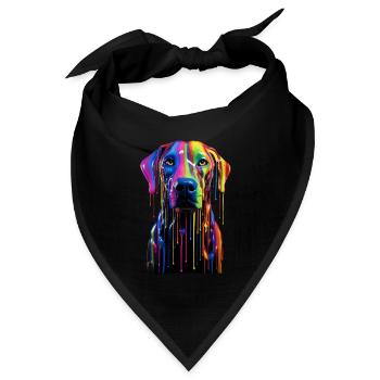 Rainbow Dog - Bandana Dreieckstuch - Schwarz - Vorne