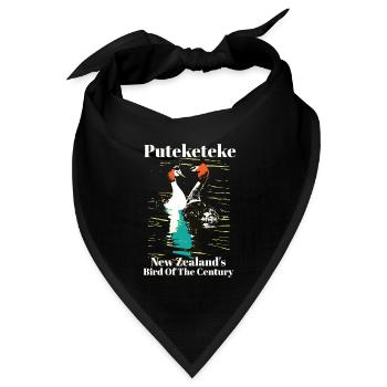 Puteketeke New Zealand's Bird of the Century - Bandana Dreieckstuch - Schwarz - Vorne