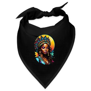 Afro Frau - Schönheit - Bandana Dreieckstuch - Schwarz - Vorne