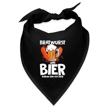 Bratwurst als Geschenk - Bandana Dreieckstuch - Schwarz - Vorne