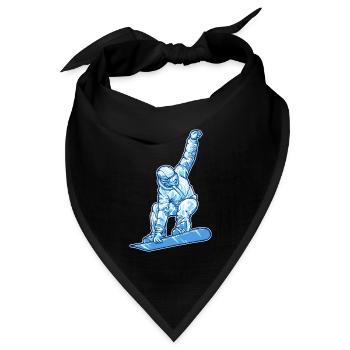 Schifahren Wintersport Eishockey Winter Skifahrer - Bandana Dreieckstuch - Schwarz - Vorne
