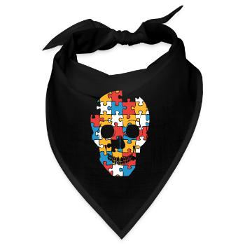 Puzzkull - Bandana Dreieckstuch - Schwarz - Vorne