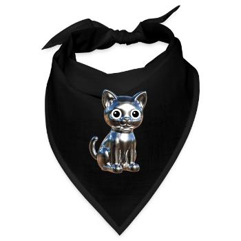 Metallic Chrom Elegance - Bandana Dreieckstuch - Schwarz - Vorne