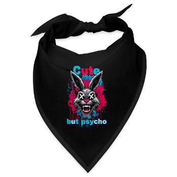 Niedlicher, aber übersinnlicher Hase - Bandana Dreieckstuch - Schwarz - Vorne