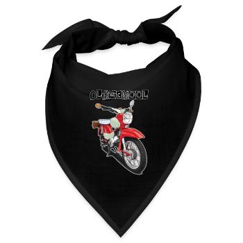 Star (rot) // Illustration - Bandana Dreieckstuch - Schwarz - Vorne