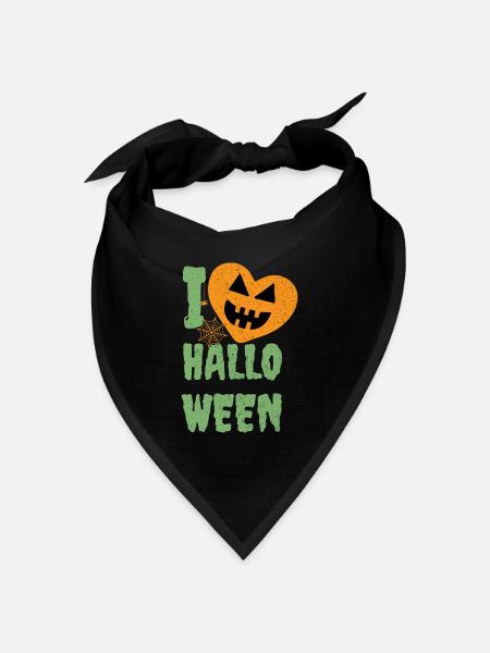 Happy Halloween Kürbis Zombie Hexe Vampir Kostüm - Bandana Dreieckstuch - Schwarz