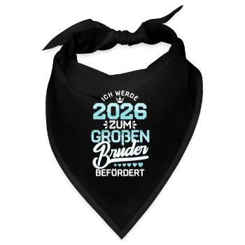 Großer Bruder 2026 Schwangerschaft Baby - Bandana Dreieckstuch - Schwarz - Vorne