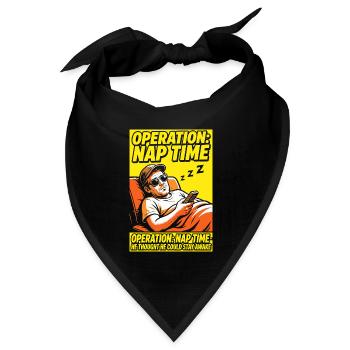 Operation Naptime – Lustiger Schlaf-Fan - Bandana Dreieckstuch - Schwarz - Vorne